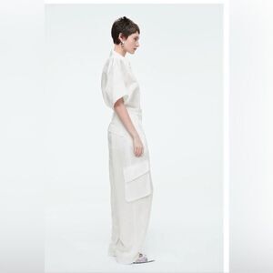COS White Wide-Leg Cargo Trousers